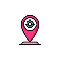 A pink pin with a map pointer on it vector