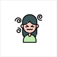 A woman with a headache icon vector