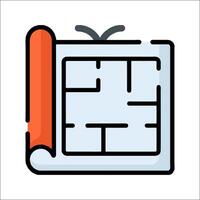 A map with a pencil and a paper on it vector