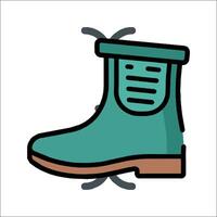 A green boot with a green sole and a green strap vector