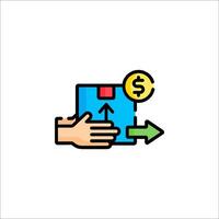 A hand holding a box with a dollar sign vector