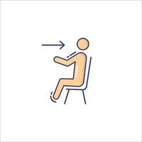 A man sitting on a chair with an arrow pointing to the right vector