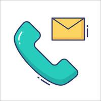 Phone call icon with envelope illustration vector