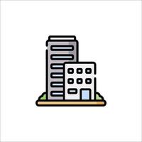 A building icon with a window and a building vector