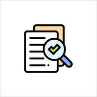 A magnifying glass and a check mark on a document vector