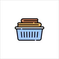 A basket with food in it on a white background vector