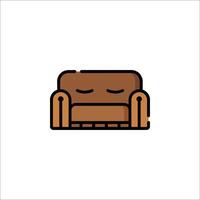 A brown couch with a face on it vector