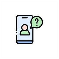 A phone with a question mark icon vector