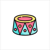A colorful drum icon on a white background vector