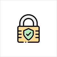 A lock icon with a check mark on it vector