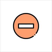 A no entry sign in an orange circle vector