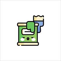 A green container with a face on it vector