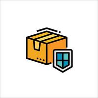 A box with a shield icon on it vector