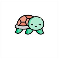 A cute turtle with a smiley face on it vector