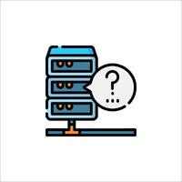Server question mark icon, server question mark illustration vector