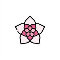 A pink flower with a white background vector