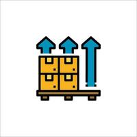 A warehouse with boxes and arrows vector