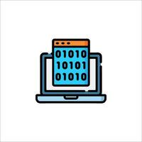 A computer screen with binary code on it vector