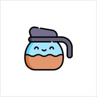 A coffee pot with a face and a smile vector