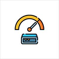 A meter and a clock icon vector