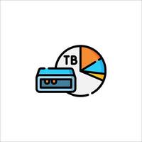 A computer with a pie chart on it vector