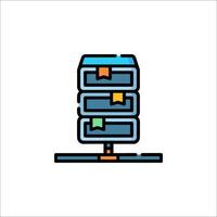 A server with a stack of files on top vector