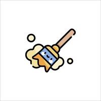 A brush with a sponge on it and a cloud of dust vector