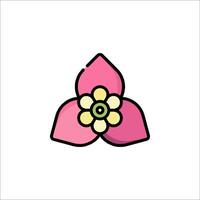 A pink flower with a green eye on it vector