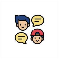 Three people with speech bubbles on a white background vector