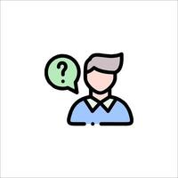 A man with a question mark on his head vector
