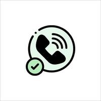 A phone icon with a check mark on it vector
