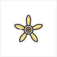 A yellow propeller icon on a white background vector