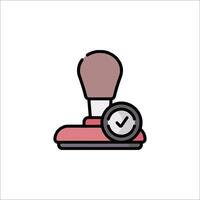 A stamp with a clock on it vector