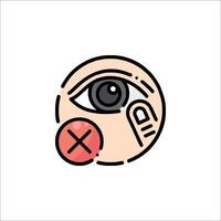 An eye with a red cross on it vector