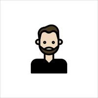 A man with a beard and mustache icon vector