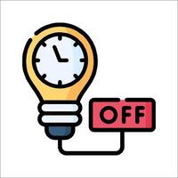 An image of a light bulb with an off sign vector
