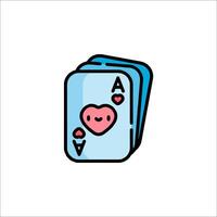 A playing card with a heart and a smile vector