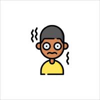 A man with a cold face icon vector