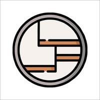 A circle with a line through it and a line through it vector