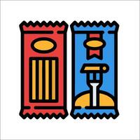 Two colorful candy bars with a knife and fork vector