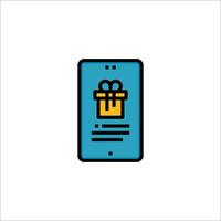 A phone with a gift box on it vector
