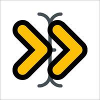 A yellow arrow pointing to the left and right vector