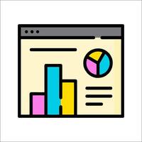 A colorful icon of a graph on a computer screen vector