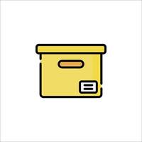 A yellow box icon on a white background vector