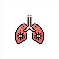 Lungs with green eyes and a red nose vector