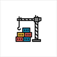 A crane with a stack of bricks on it vector