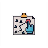 A hand pressing a button on a clipboard vector