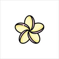 A flower with a yellow center and pink petals vector
