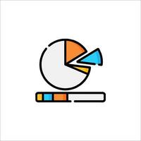 A pie chart icon with a bar graph vector