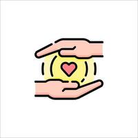 Two hands holding a heart in one hand and another hand holding the other vector